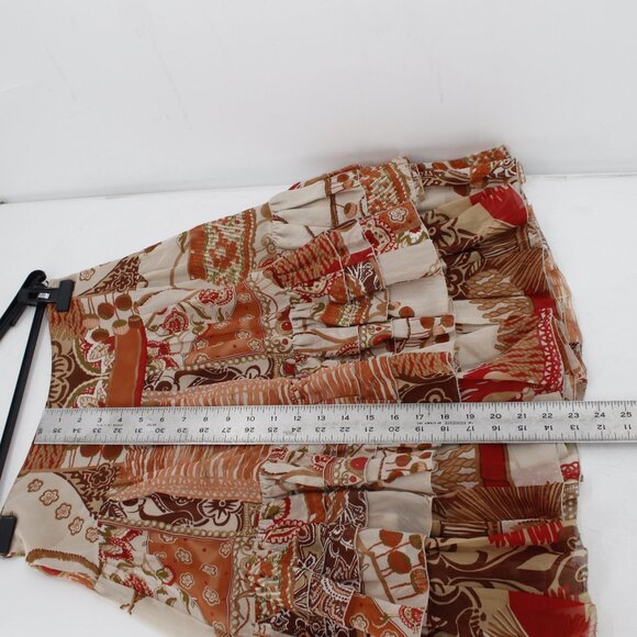 Vintage Blumarine Skirt Womens EU 40 Silk Floral Ruffle Flare Made in Italy - Picture 5 of 10